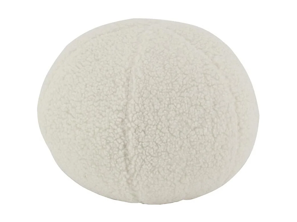 Pouf en tissu bouclettes blanc Rond