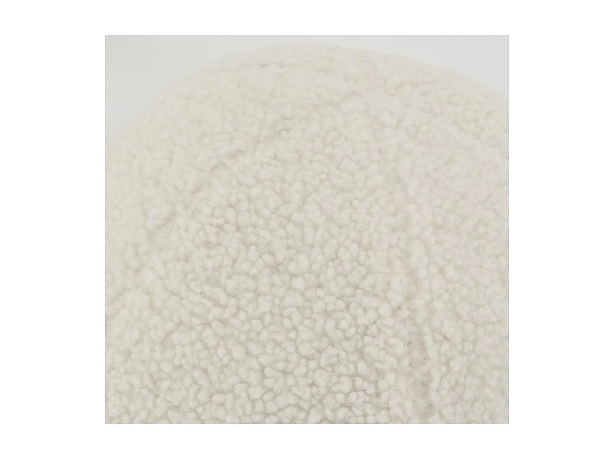 Pouf en tissu bouclettes blanc Rond