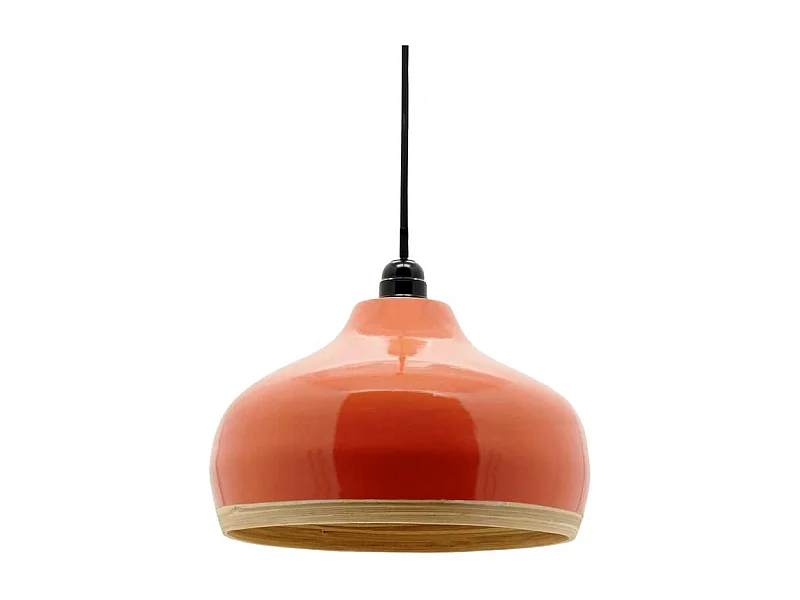 Abat-jour luminaire en bambou laqué