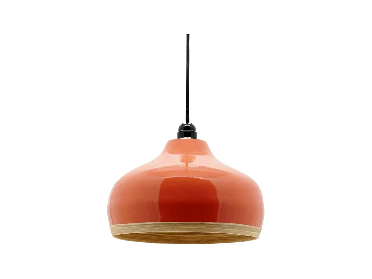 Abat-jour luminaire en bambou laqué