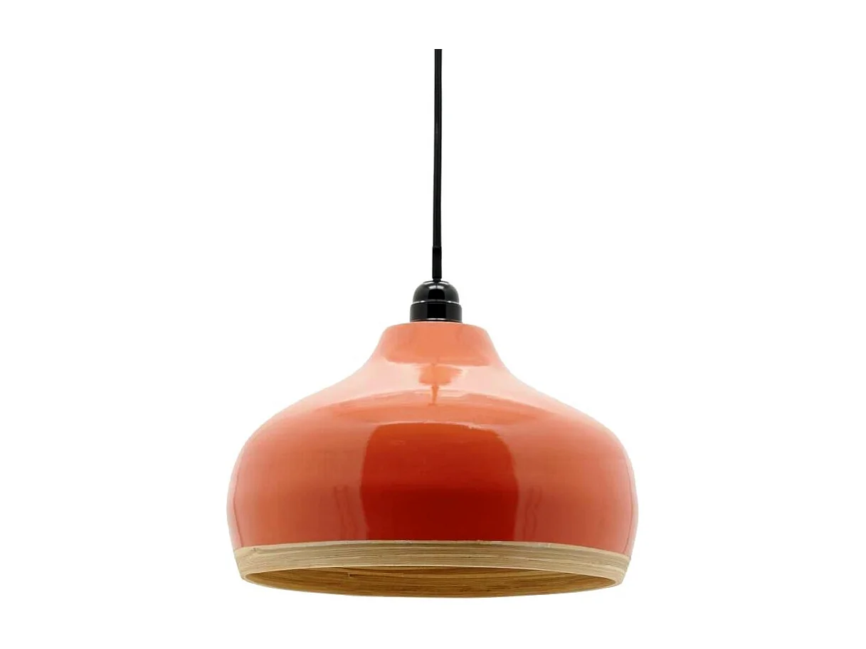 Abat-jour luminaire en bambou laqué