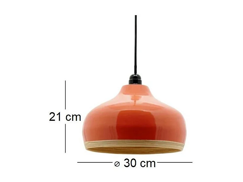 Abat-jour luminaire en bambou laqué