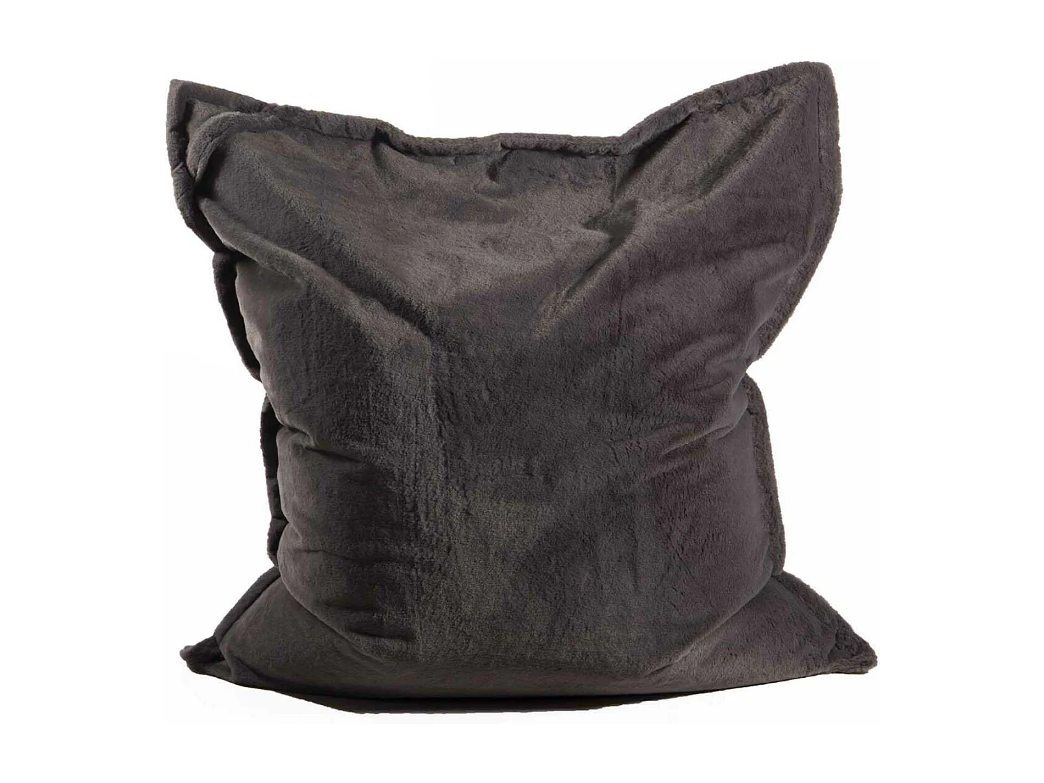 Maxi coussin imitation fourrure 110 x 130 cm Gris