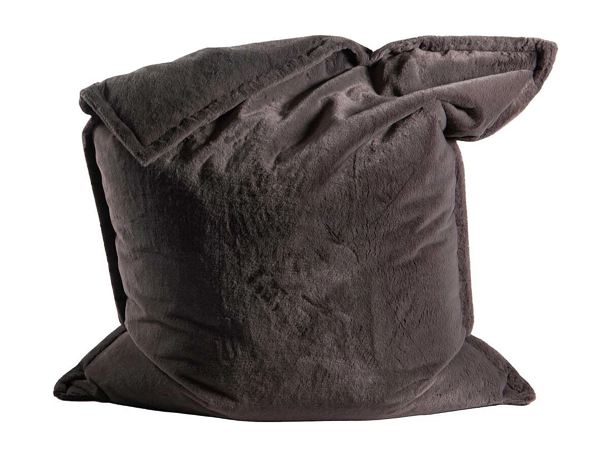 Maxi coussin imitation fourrure 110 x 130 cm Gris