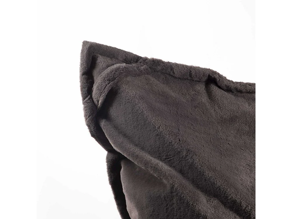 Maxi coussin imitation fourrure 110 x 130 cm Gris