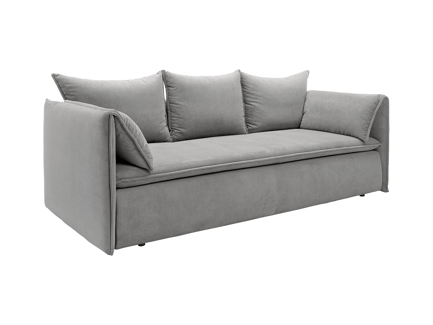 Sofa 3-Sitzer - Mit Schlaffunktion - Feincord - Grau - TEODORA
