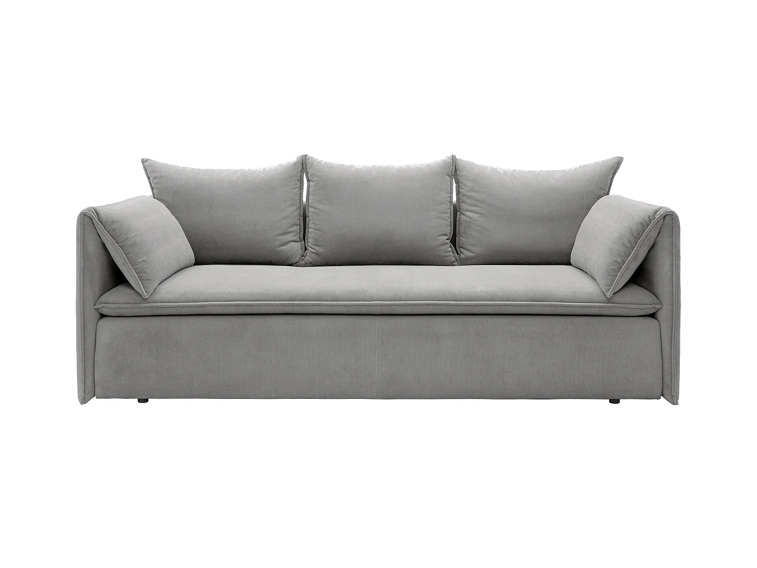 Sofa 3-Sitzer - Mit Schlaffunktion - Feincord - Grau - TEODORA