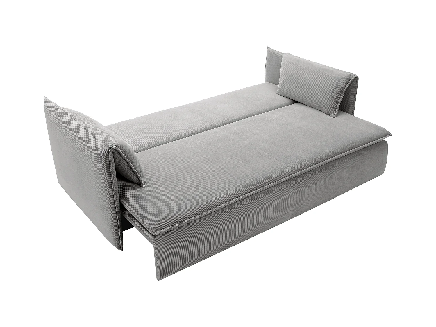 Sofa 3-Sitzer - Mit Schlaffunktion - Feincord - Grau - TEODORA