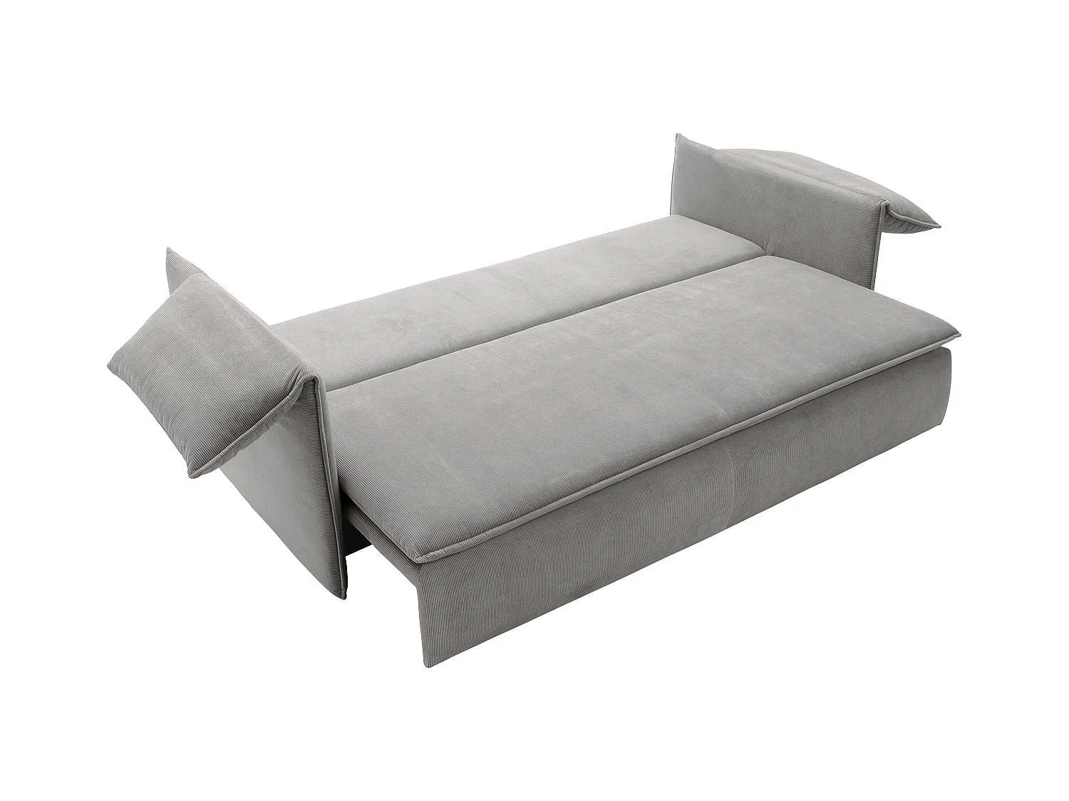 Sofa 3-Sitzer - Mit Schlaffunktion - Feincord - Grau - TEODORA