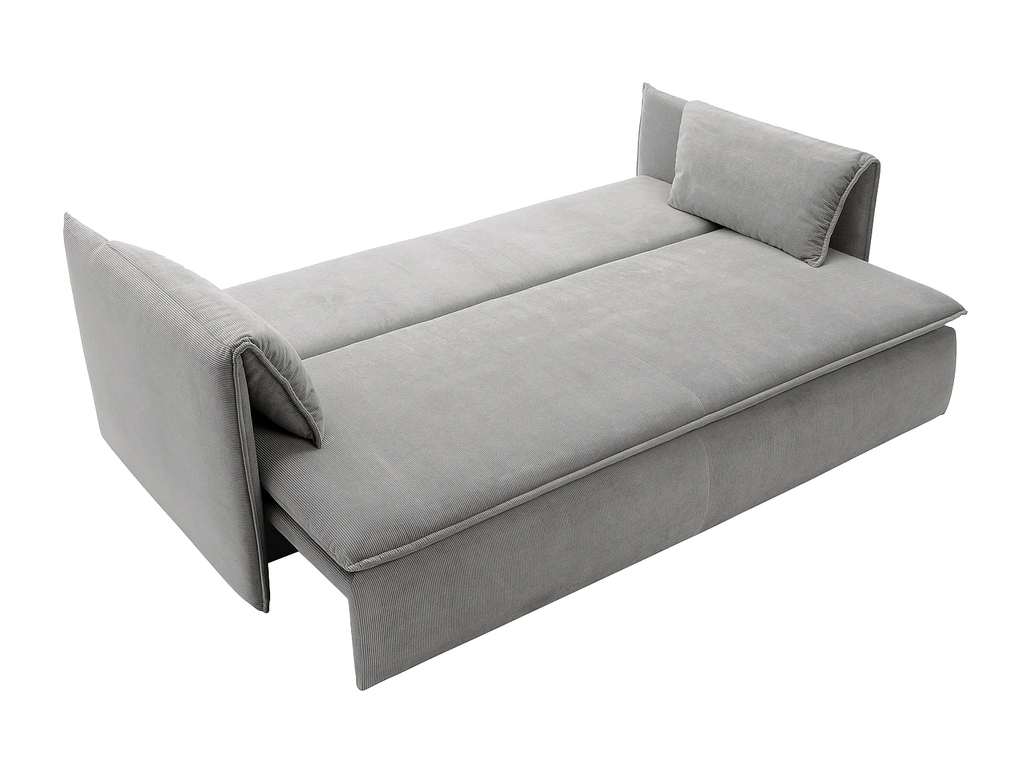 Sofa 3-Sitzer - Mit Schlaffunktion - Feincord - Grau - TEODORA