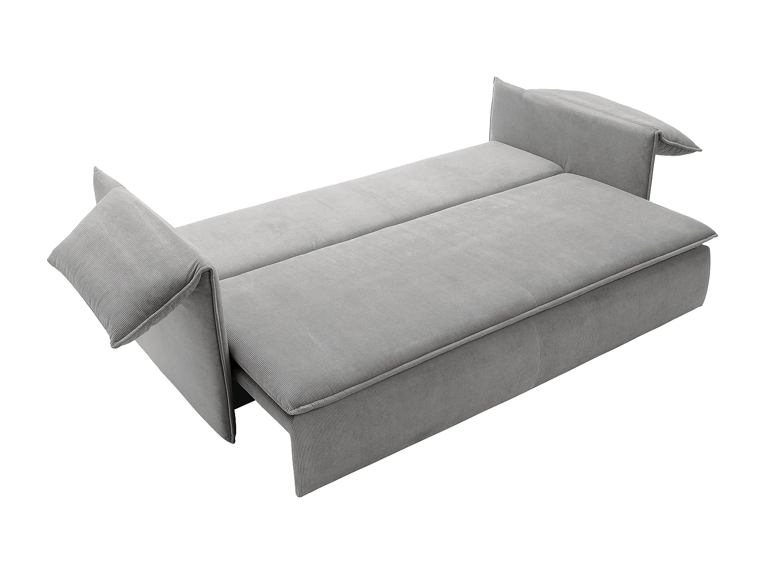 Sofa 3-Sitzer - Mit Schlaffunktion - Feincord - Grau - TEODORA