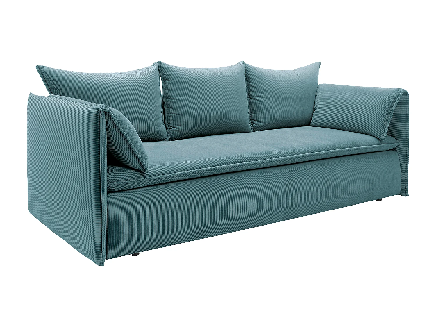 Sofa 3-Sitzer - Mit Schlaffunktion - Feincord - Blau - TEODORA