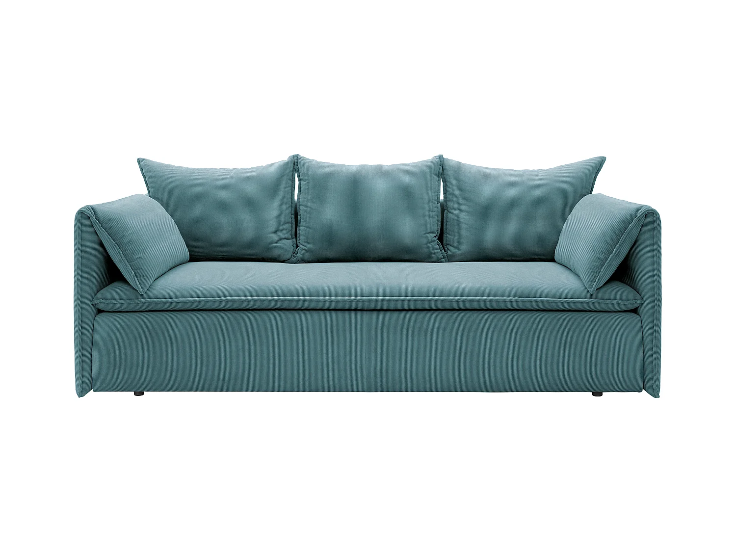 Sofa 3-Sitzer - Mit Schlaffunktion - Feincord - Blau - TEODORA