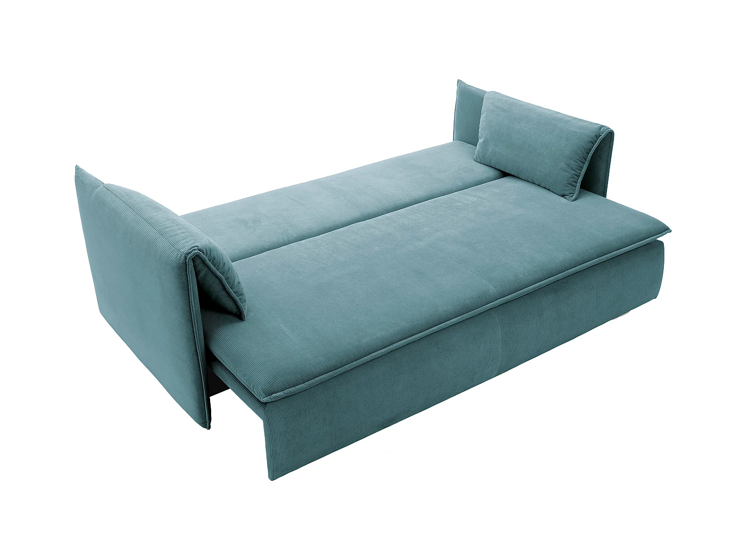 Sofa 3-Sitzer - Mit Schlaffunktion - Feincord - Blau - TEODORA