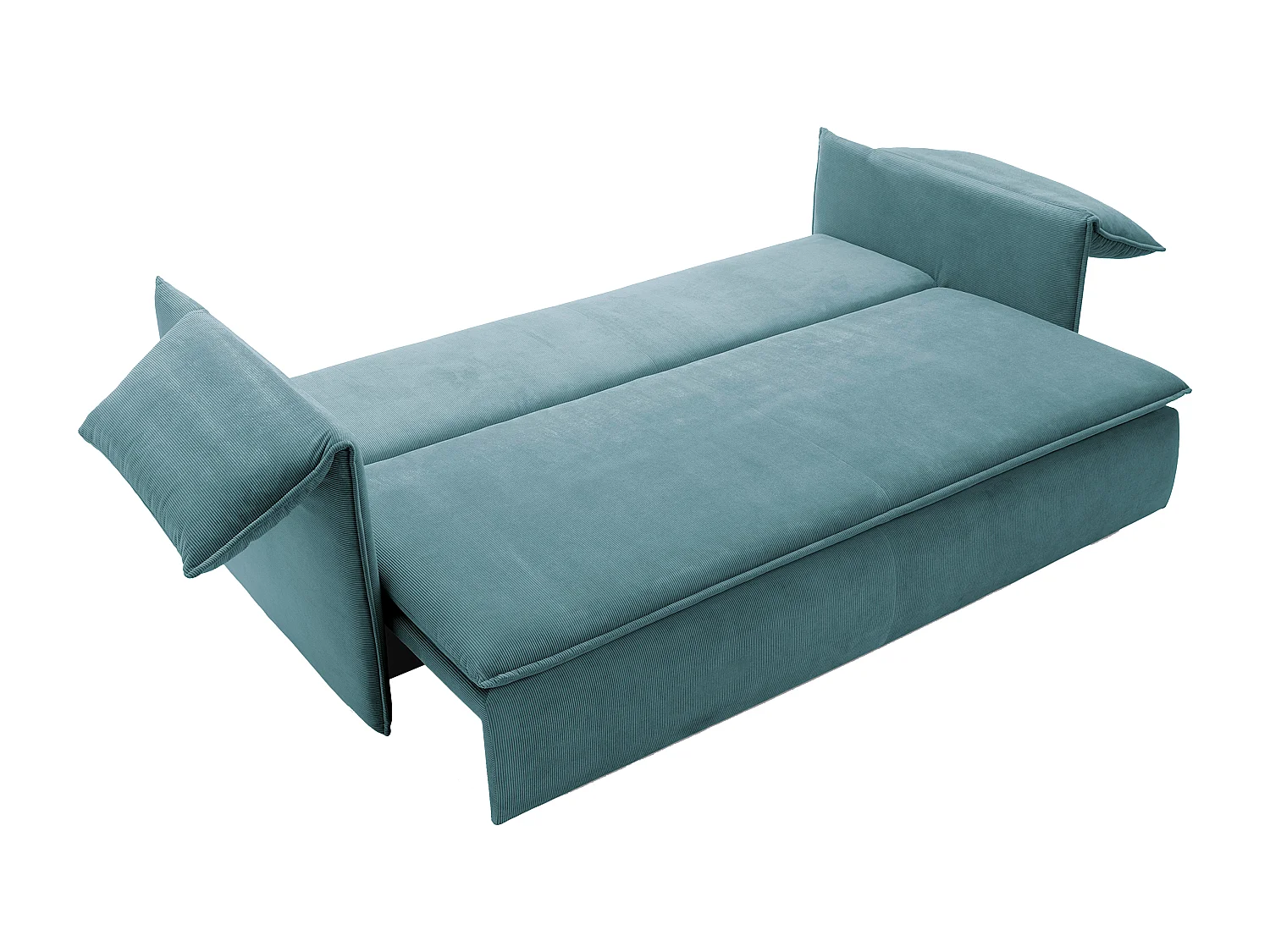 Sofa 3-Sitzer - Mit Schlaffunktion - Feincord - Blau - TEODORA