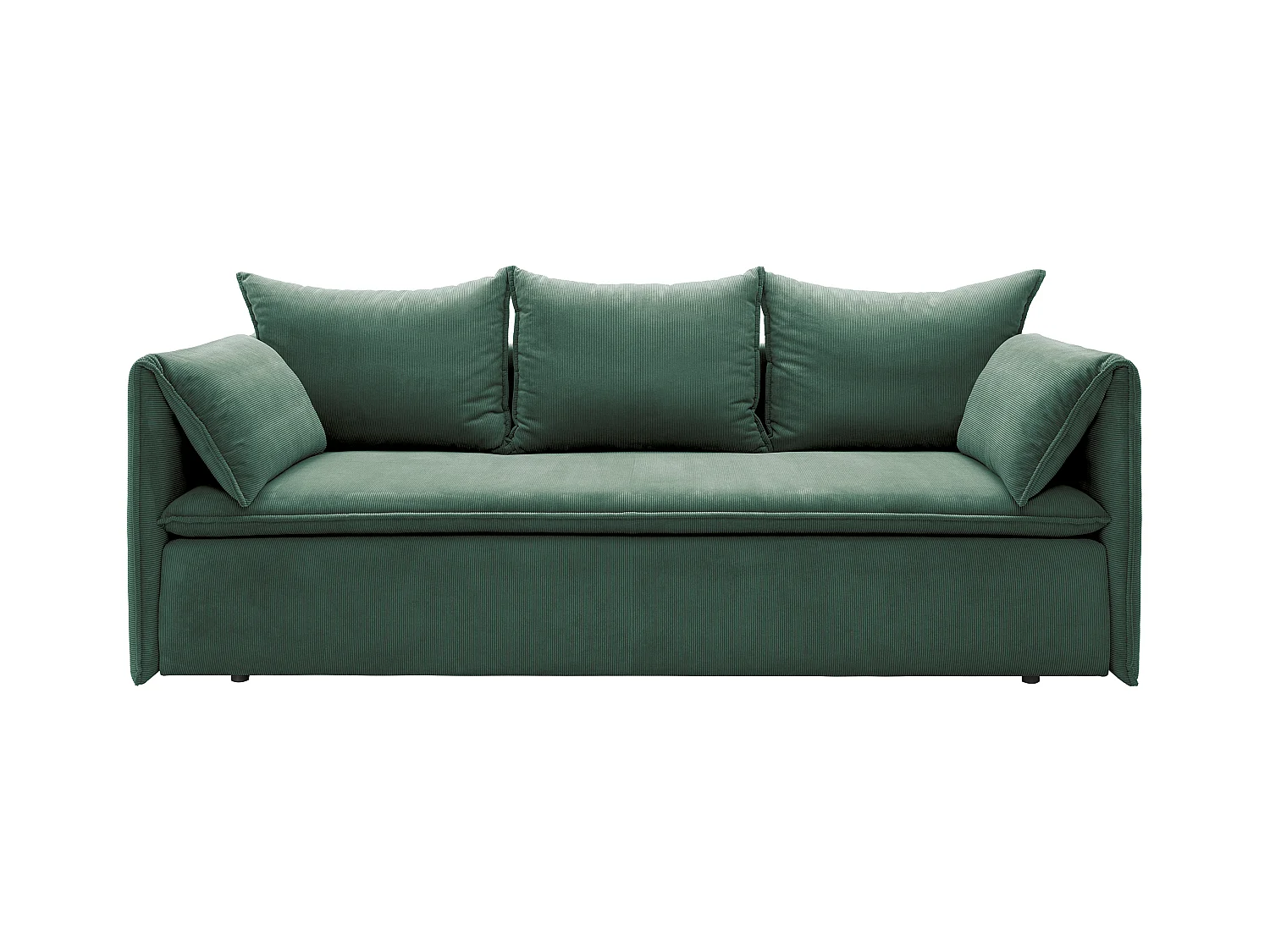 Sofá cama de 3 plazas de pana verde TEODORA