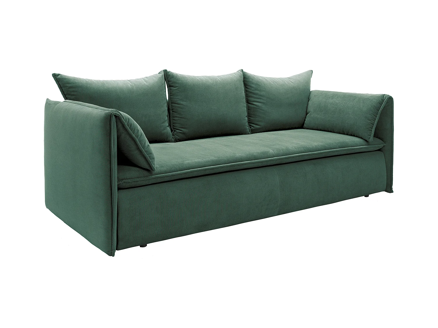 Sofá cama de 3 plazas de pana verde TEODORA