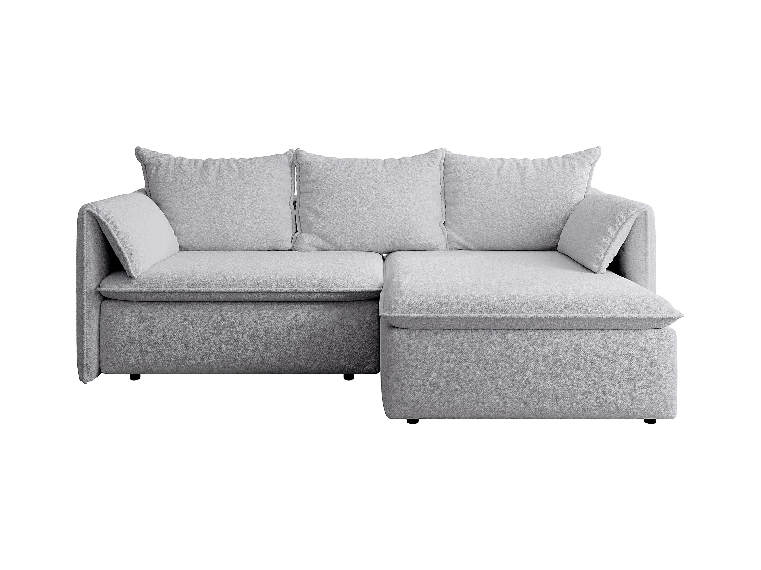 Ecksofa mit Schlaffunktion - Ecke rechts - Strukturstoff - Grau - TEODORA