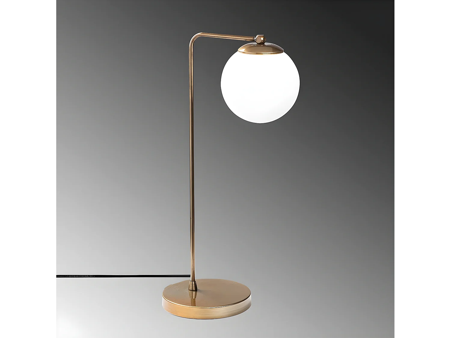 Lampe à poser Marga de style nordique avec sphère en verre 1xE27 - Cuivre
