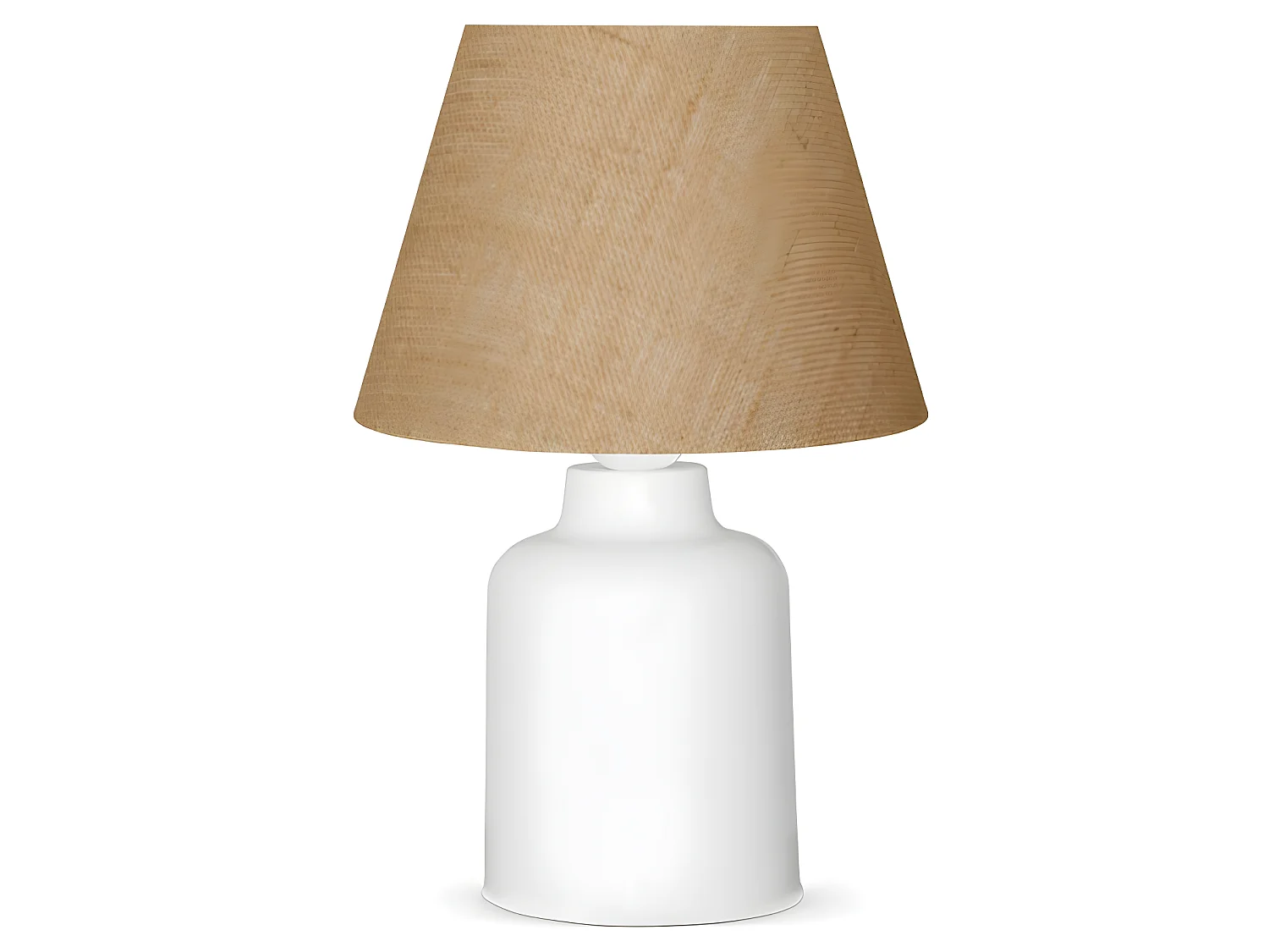 Lampe à poser Iberle avec pied en plastique et abat-jour en jute 1xE27 - Blanc