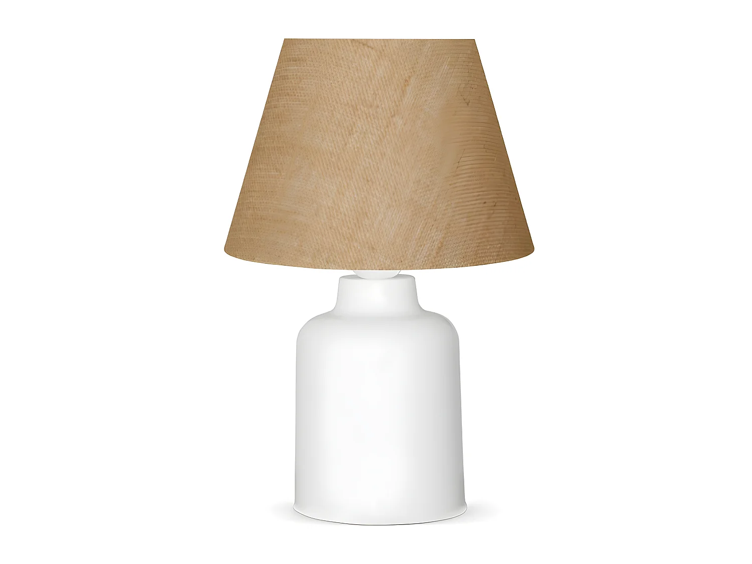 Lámpara de mesa Iberle con base de plástico y pantalla de yute 1xE27 - Blanco