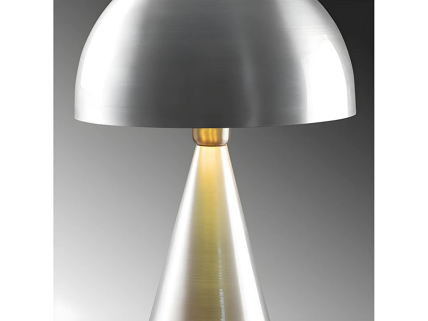 Lampada da tavolo Momo con struttura in metallo a forma di fungo 1xE27 - Argento