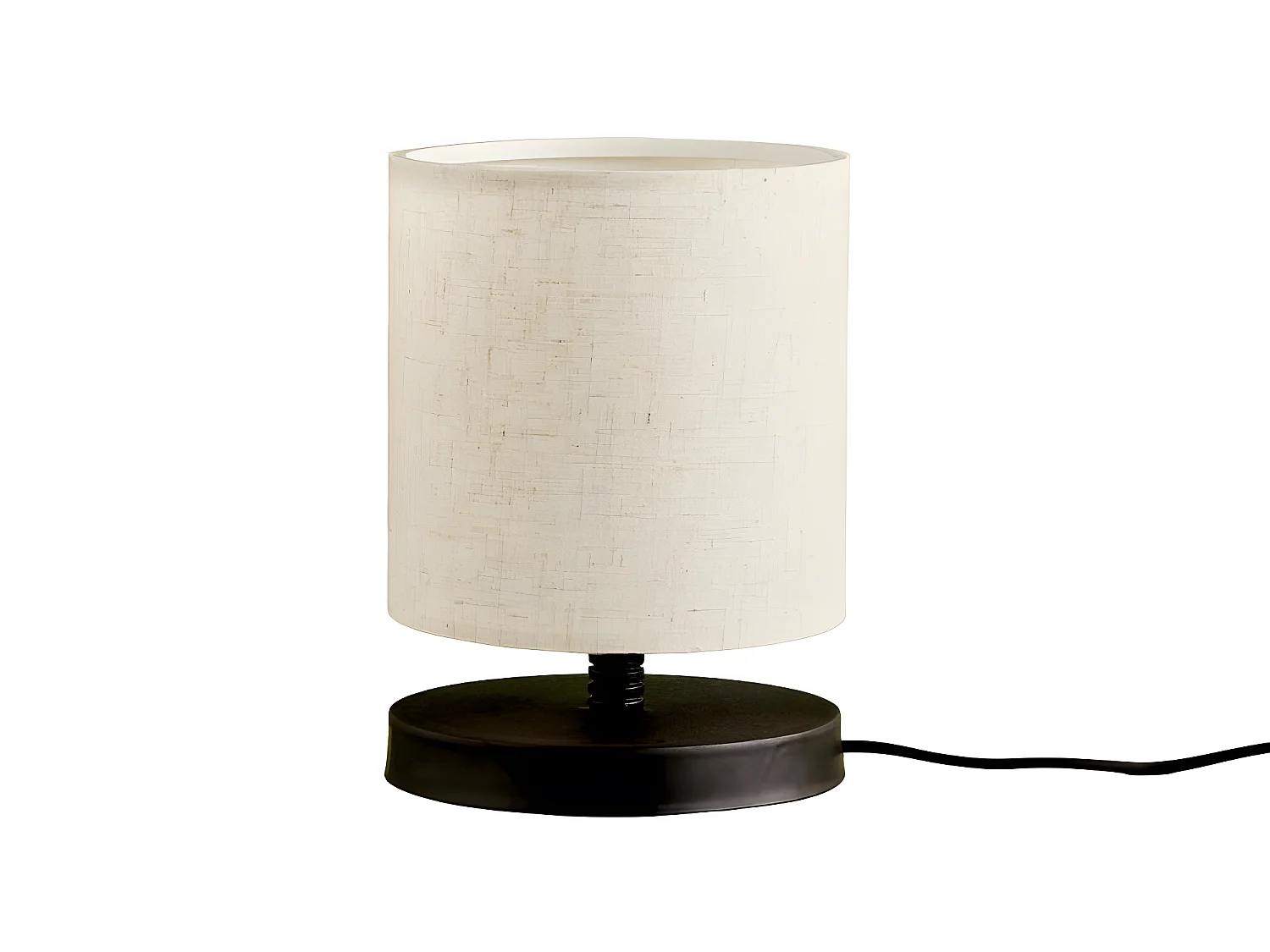 Lampe à poser Niron avec pied en bois et abat-jour en tissu 1xE27 H22cm - Crème