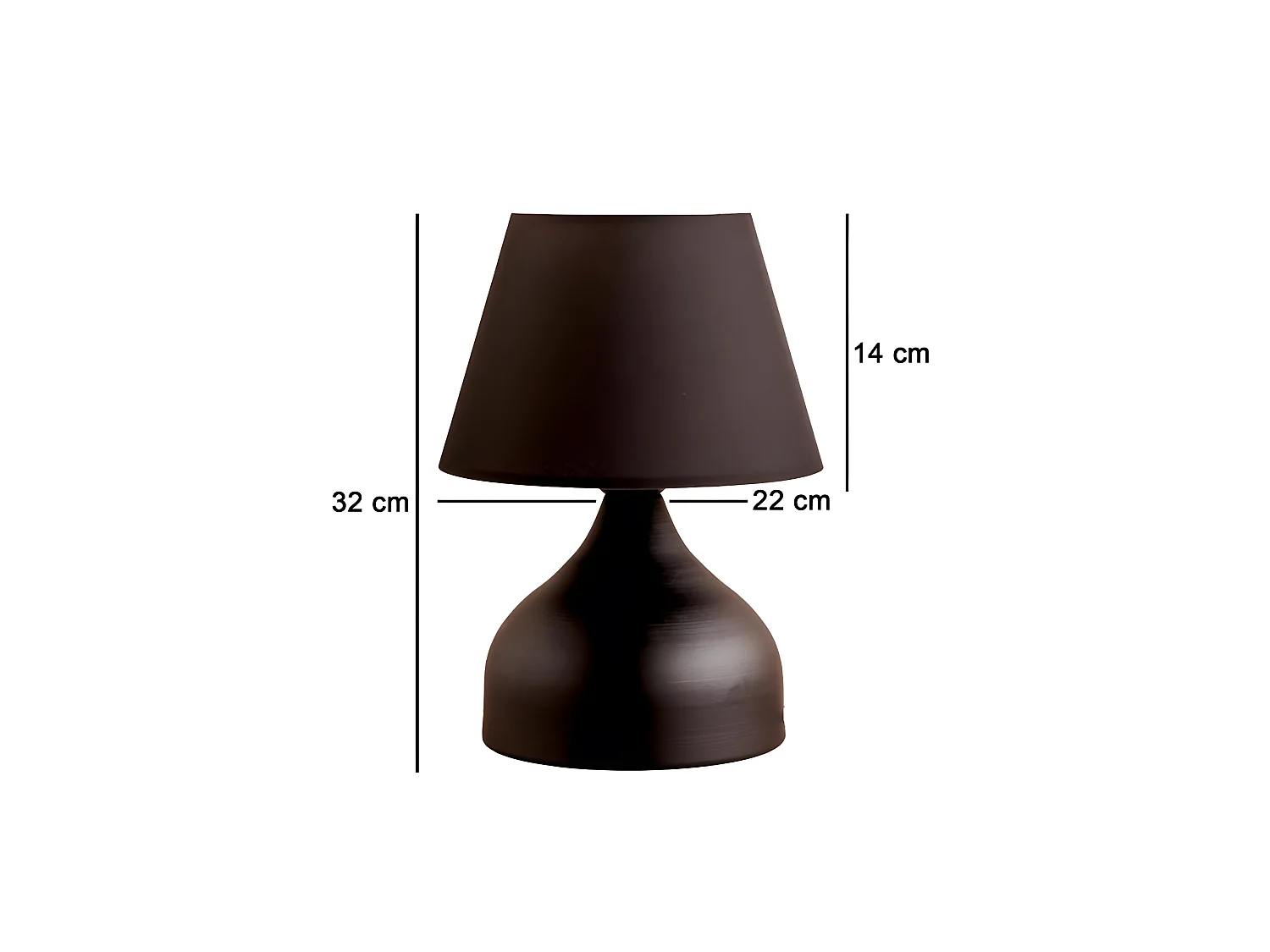 Niera moderne stijl metalen tafellamp met stoffen kap 1xE27 - Zwart