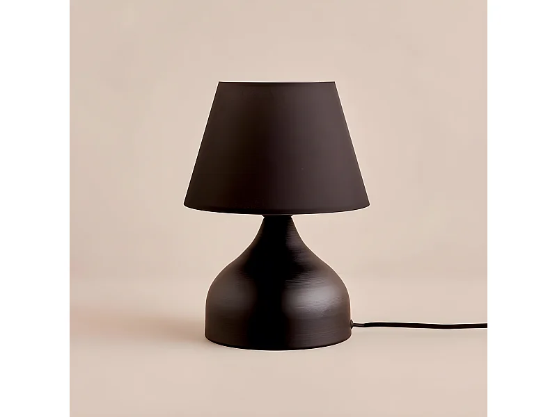 Lampe à poser en métal de style moderne Niera avec abat-jour en tissu 1xE27 - Noir