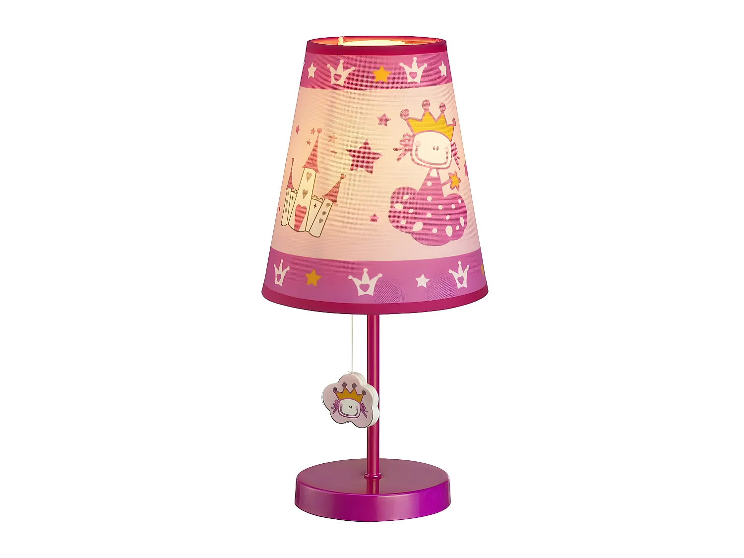 Lampe à poser enfant dessins de princesse 1xE14 - Rose
