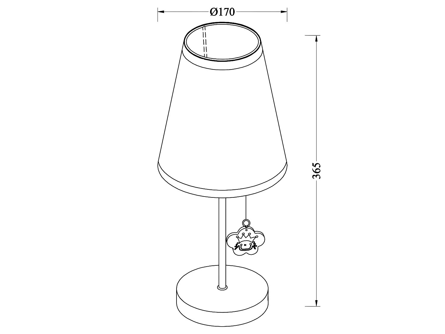 Lampe à poser enfant dessins de princesse 1xE14 - Rose
