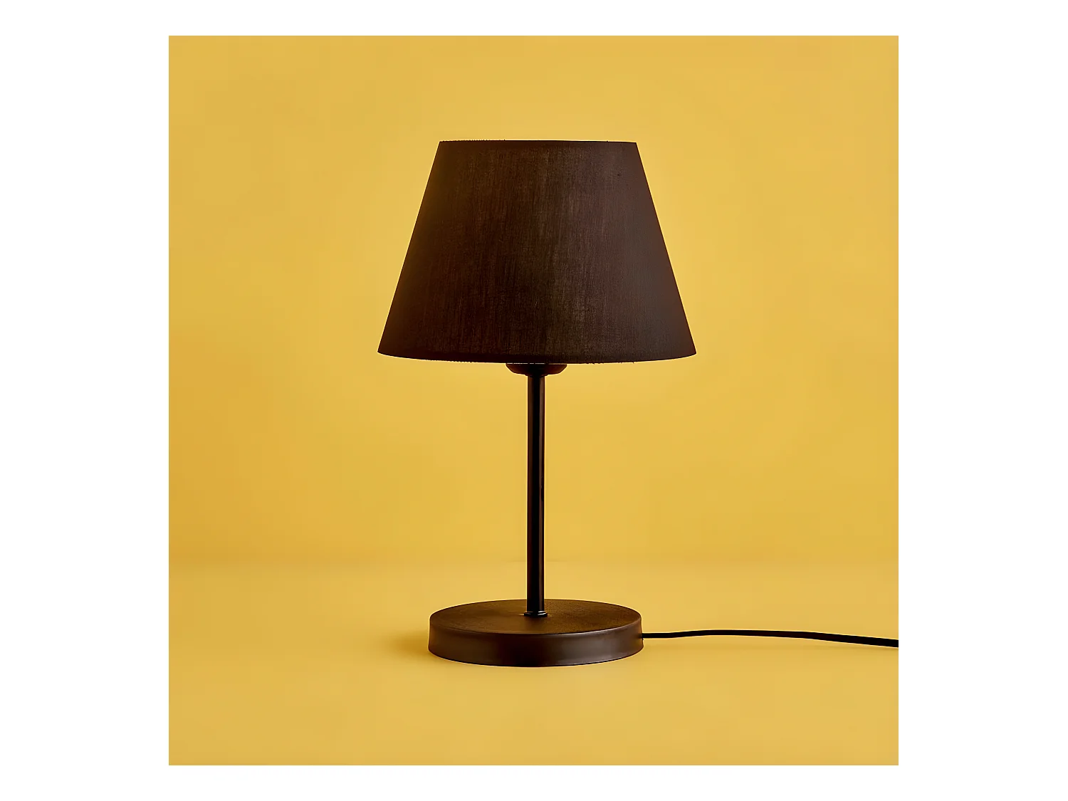 Lampe à poser Persale avec base en métal et abat-jour en tissu 1xE27 - Noir