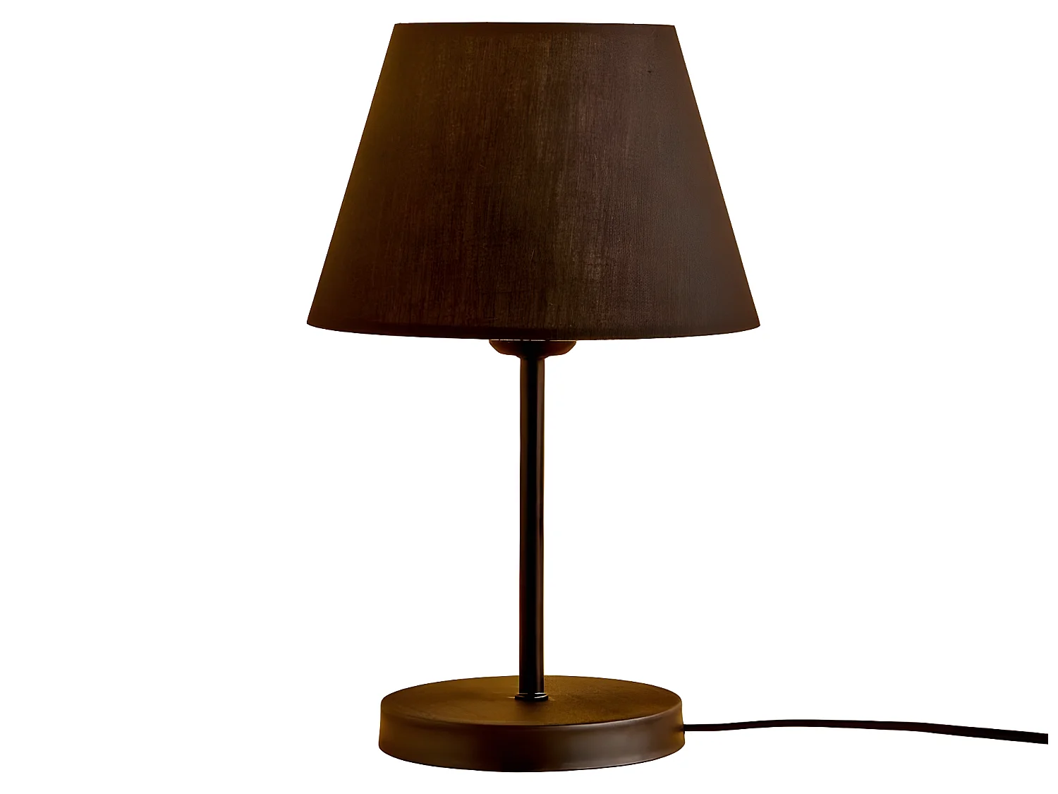 Lampe à poser Persale avec base en métal et abat-jour en tissu 1xE27 - Noir