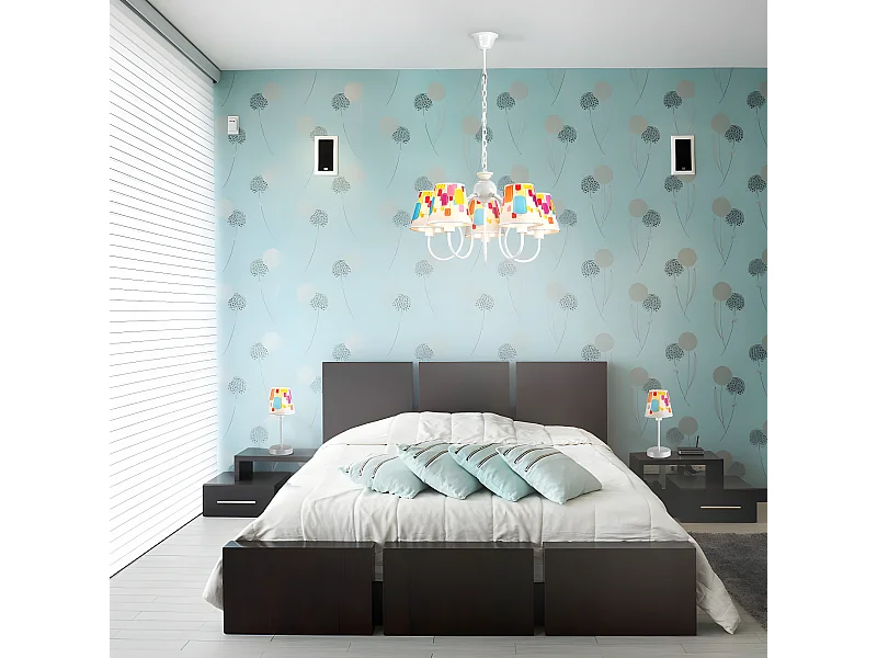 Kinder tafellamp Snoepjes met rechthoekig design 1xE14 - Multicolor