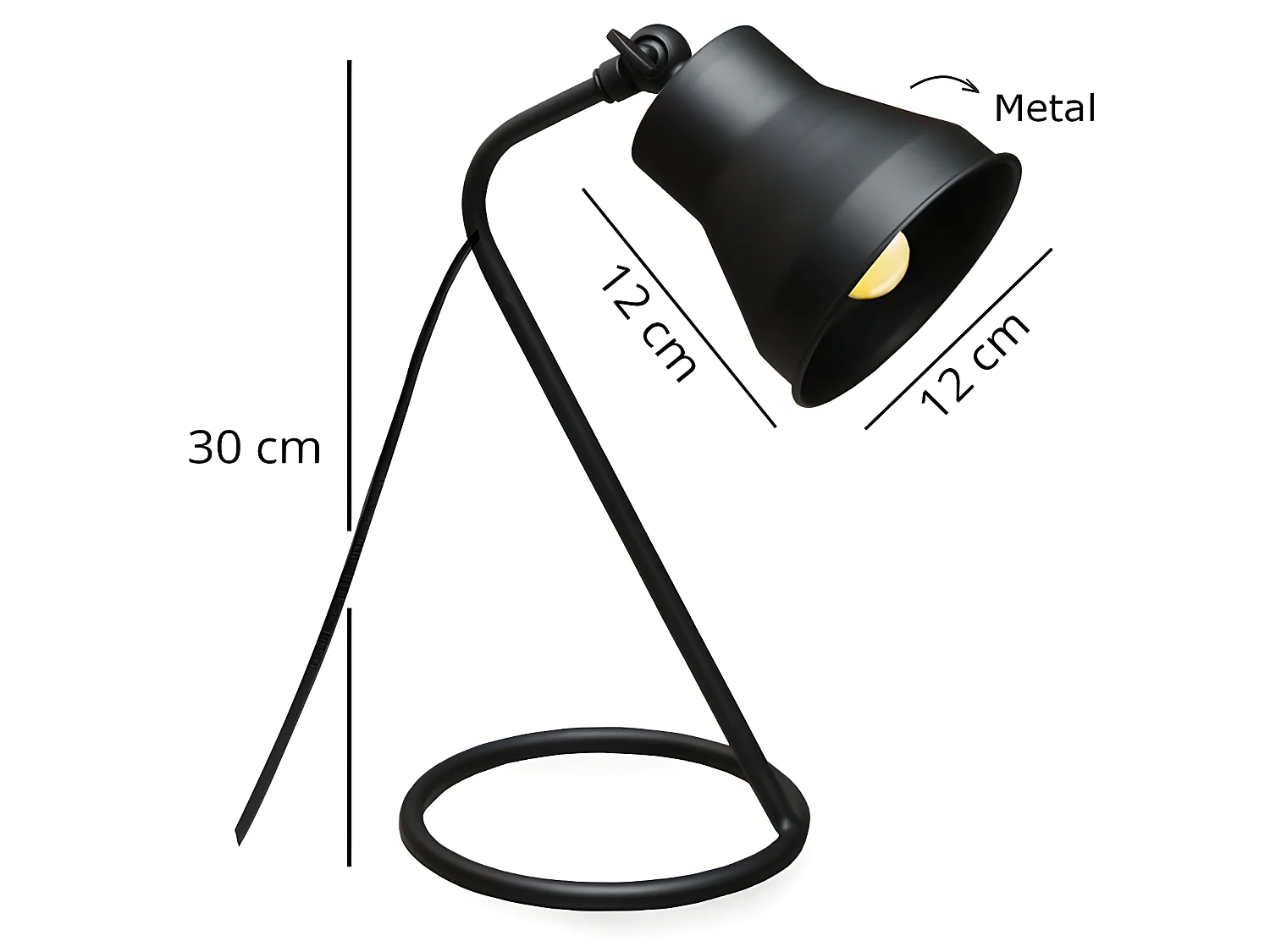 Lampada da scrivania Renefi con paralume regolabile in metallo 1xE14 - Nero