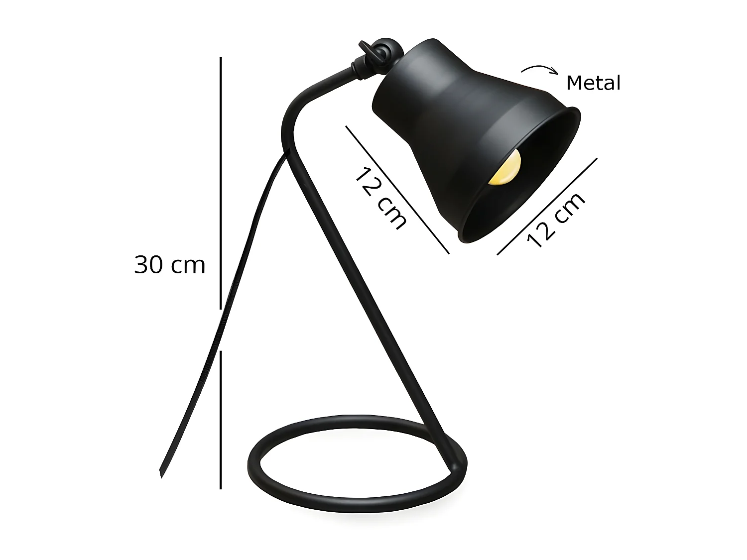 Schreibtischlampe Renefi mit verstellbarem Metallschirm 1xE14 – Schwarz