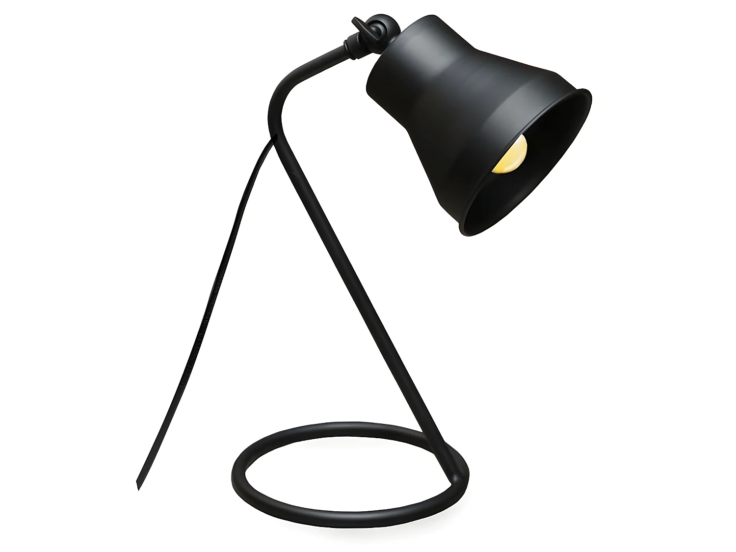 Candeeiro de mesa Renefi com abajur de metal ajustável 1xE14 - Preto