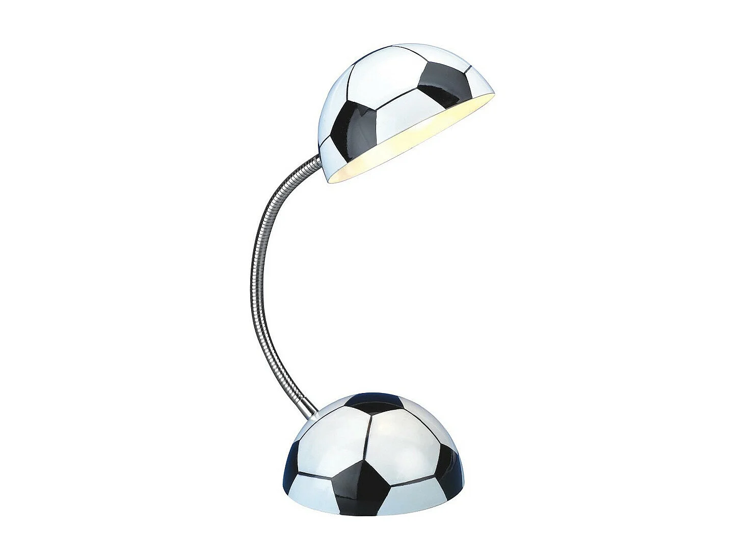 Flexo infantil de balón de fútbol con estructura orientable 1xE14 - Blanco y Negro