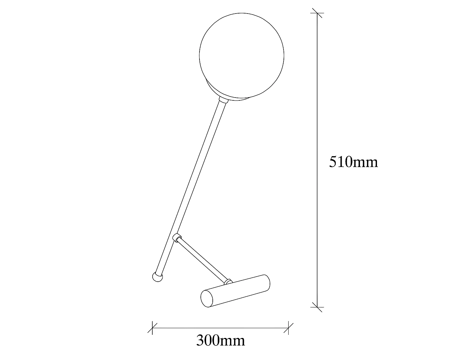Lampada da tavolo Birdie in stile nordico con sfera trasparente 1xE27 - Bianco e Rame