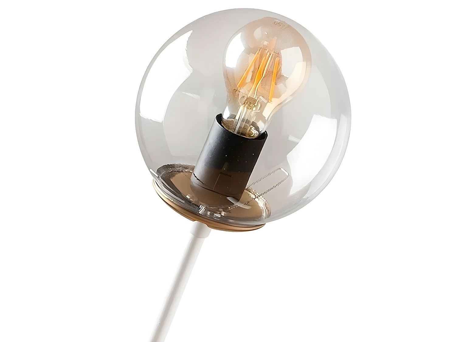 Candeeiro de mesa Birdie estilo nórdico com esfera transparente 1xE27 - Branco e Cobre