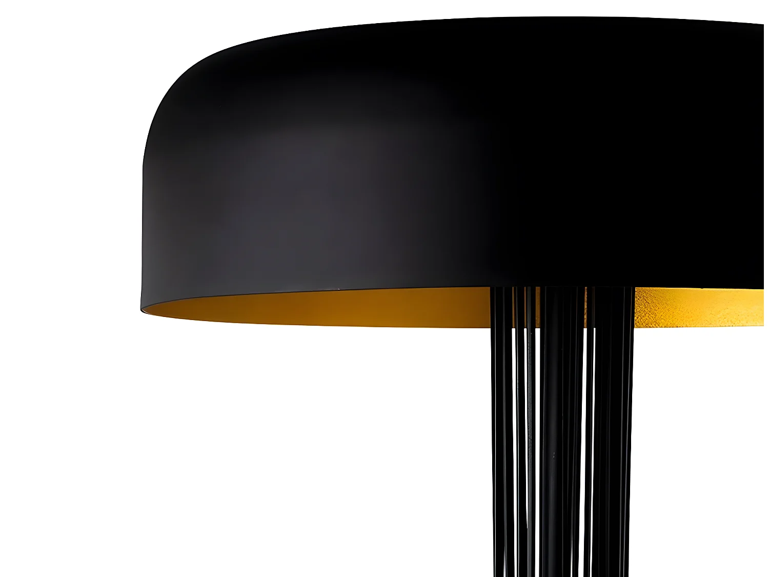 Lampada da tavolo di design Cabiria con struttura in metallo 2xE27 - Nero e Oro