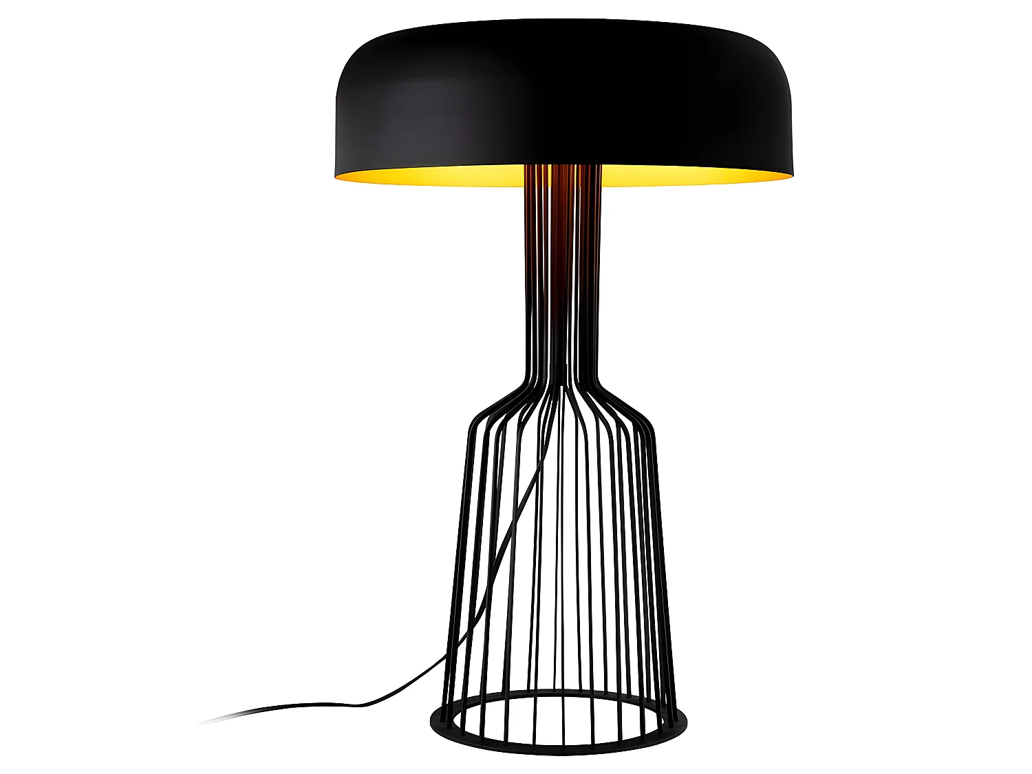 Lampada da tavolo di design Cabiria con struttura in metallo 2xE27 - Nero e Oro