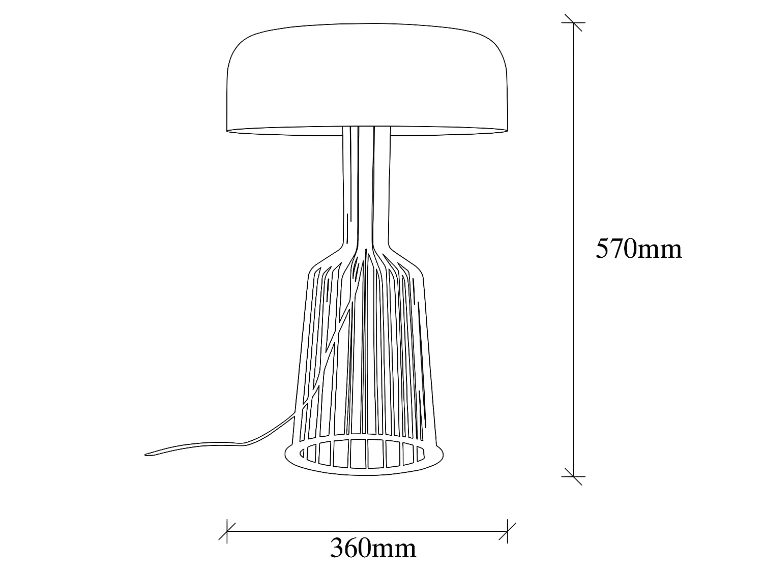 Lampada da tavolo di design Cabiria con struttura in metallo 2xE27 - Nero e Oro