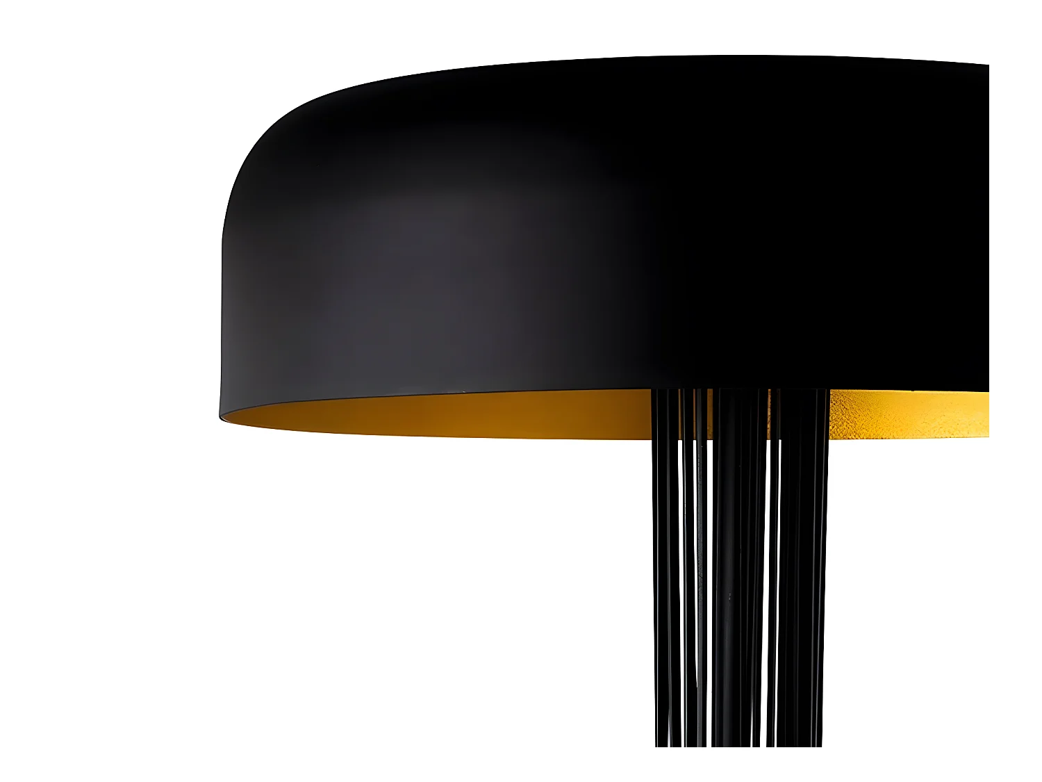 Designer-Tischleuchte Cabiria mit Metallstruktur 2xE27 – Schwarz und Gold