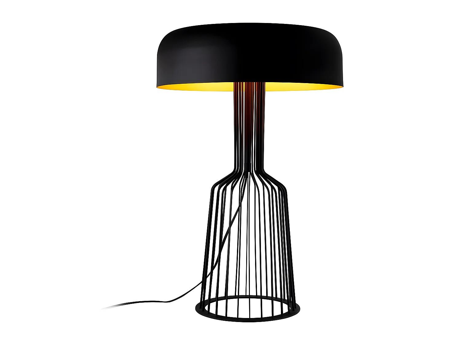 Designer-Tischleuchte Cabiria mit Metallstruktur 2xE27 – Schwarz und Gold