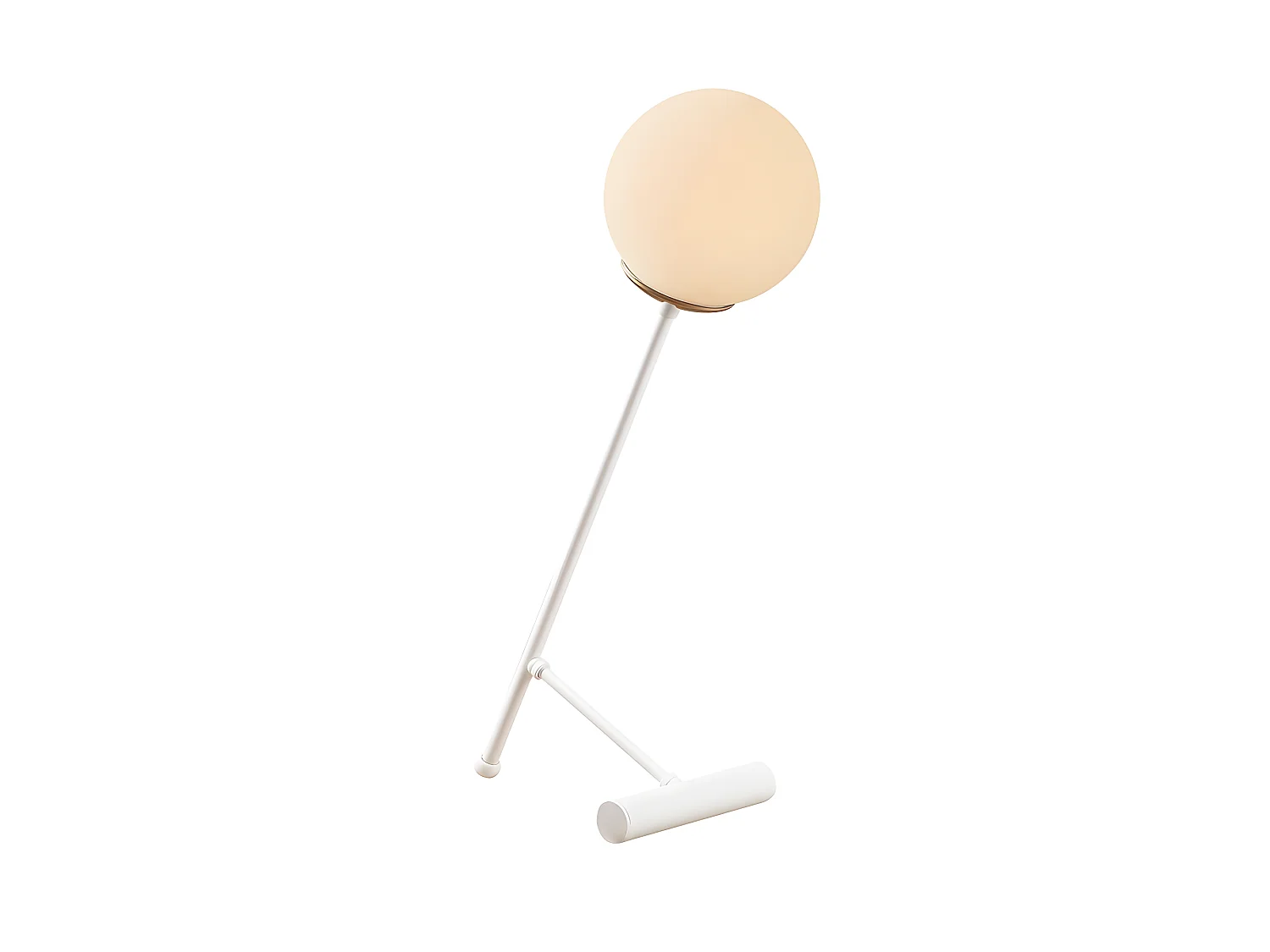 Lampe à poser Birdie style moderne avec sphère en verre 1xE27 - Blanc et Cuivre