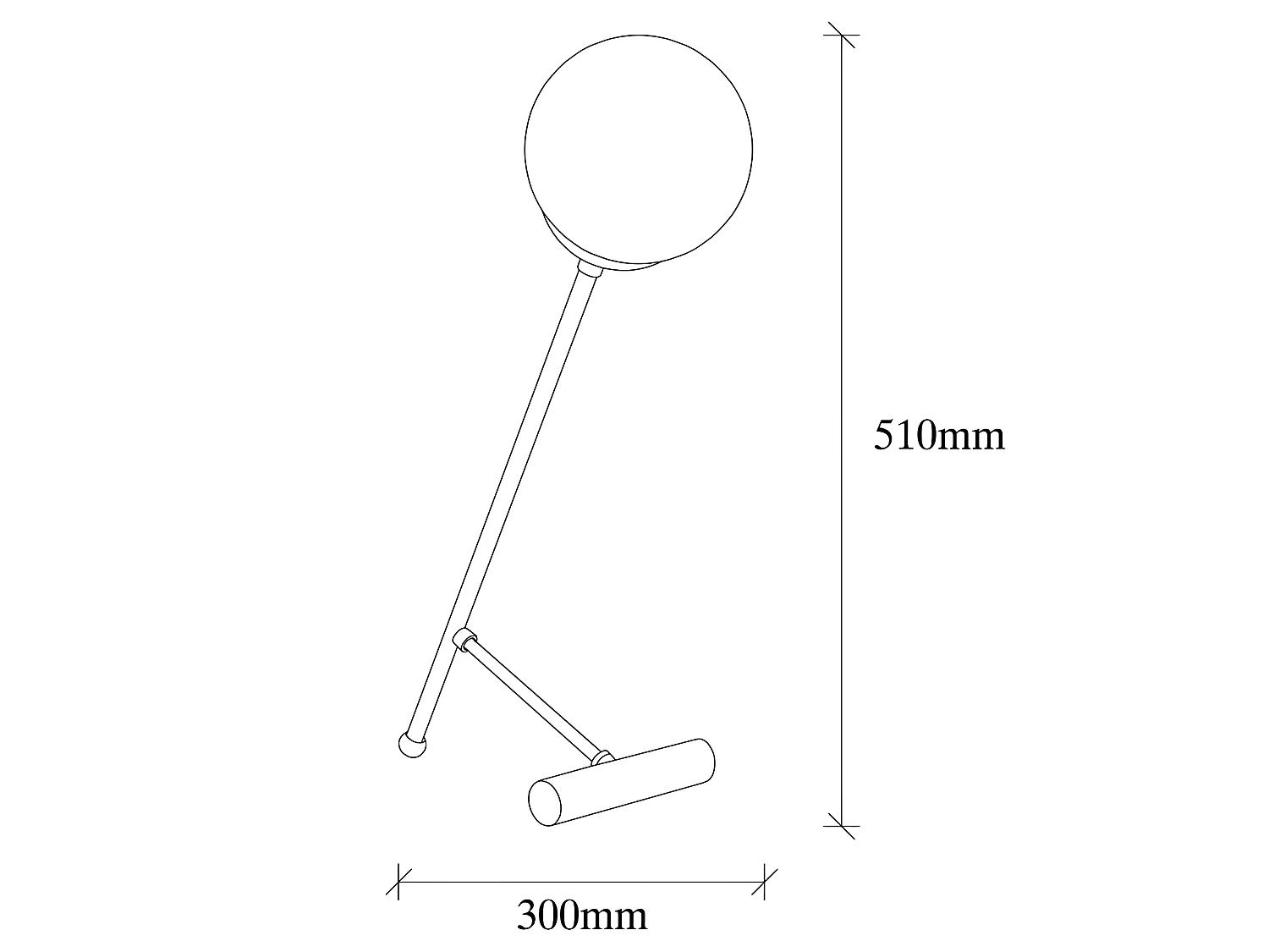 Lampe à poser Birdie style moderne avec sphère en verre 1xE27 - Blanc et Cuivre