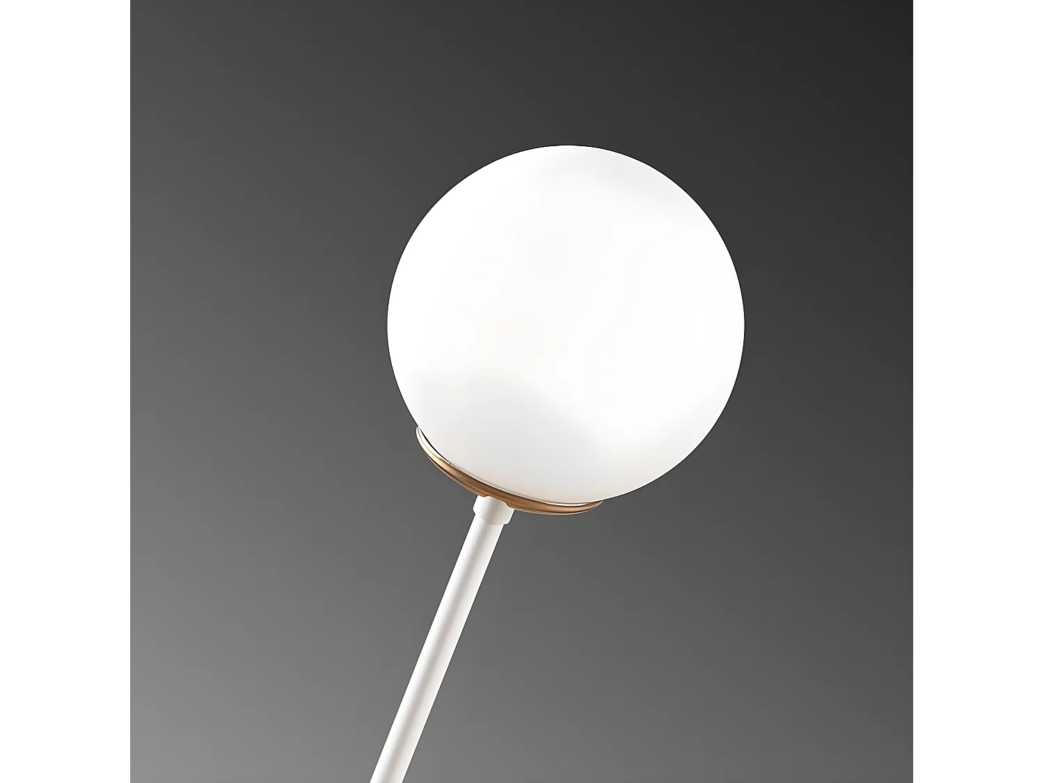 Candeeiro de mesa Birdie estilo moderno com bola de vidro 1xE27 - Branco e Cobre