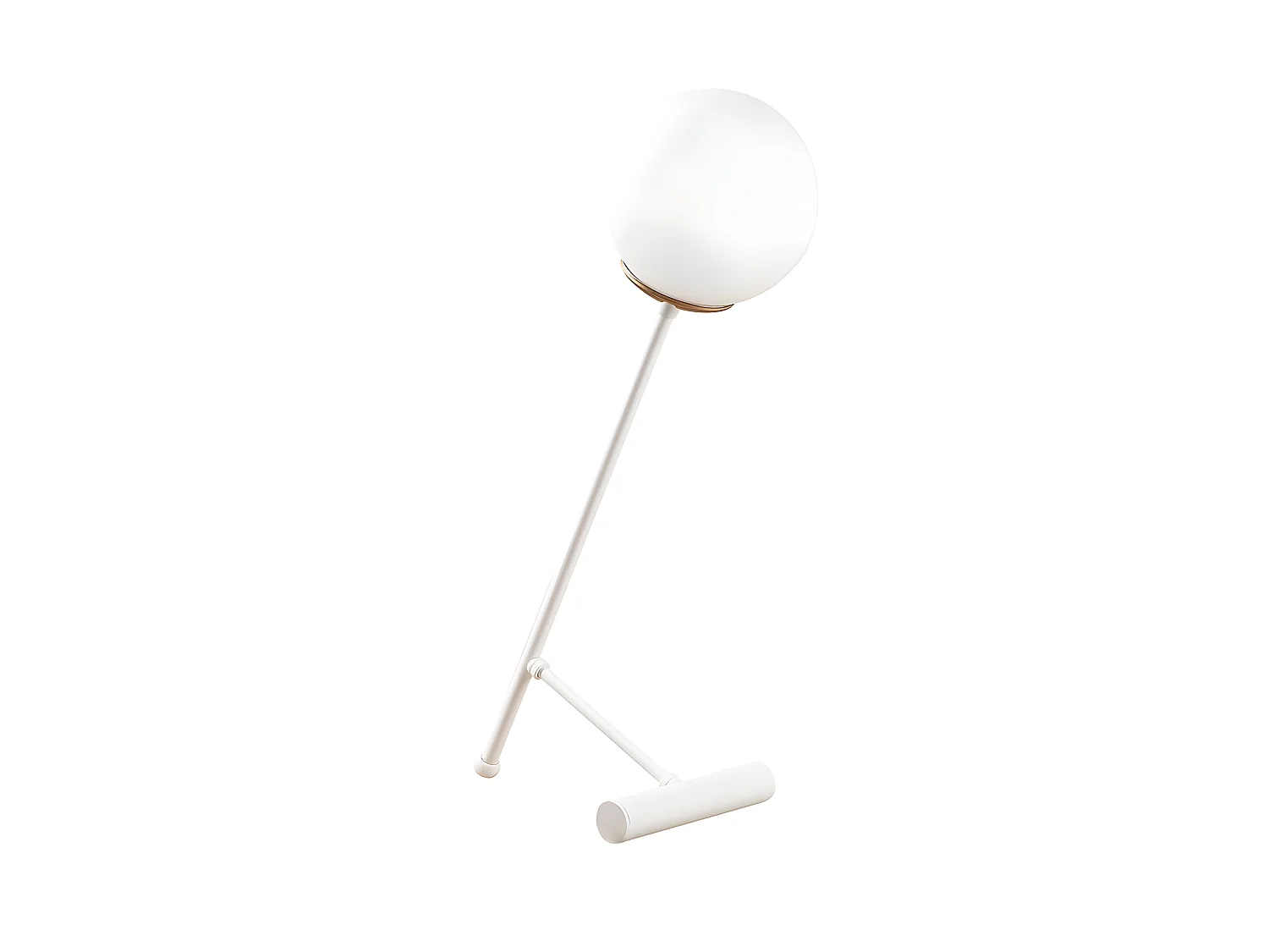 Candeeiro de mesa Birdie estilo moderno com bola de vidro 1xE27 - Branco e Cobre
