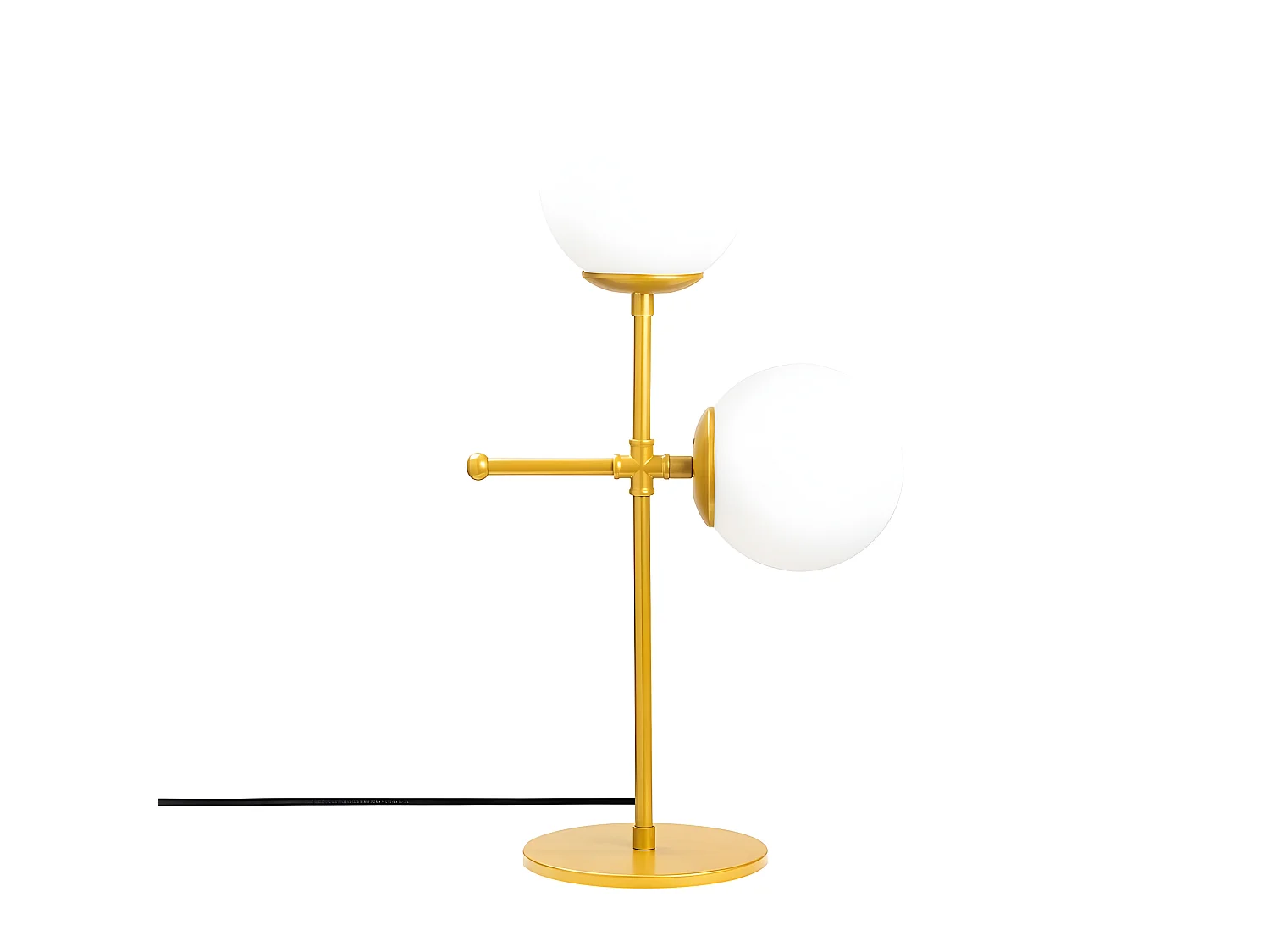 Lampe à poser Garet avec structure en métal et sphères en verre 2xE27 - Or